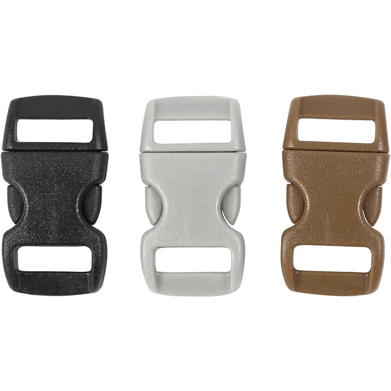 Klickverschluss, L 29 mm, B 15 mm, Lochgröße 3x11 mm, Schwarz, Braun, Grau, 100 Stk/ 1 Pck [HOB-41619]