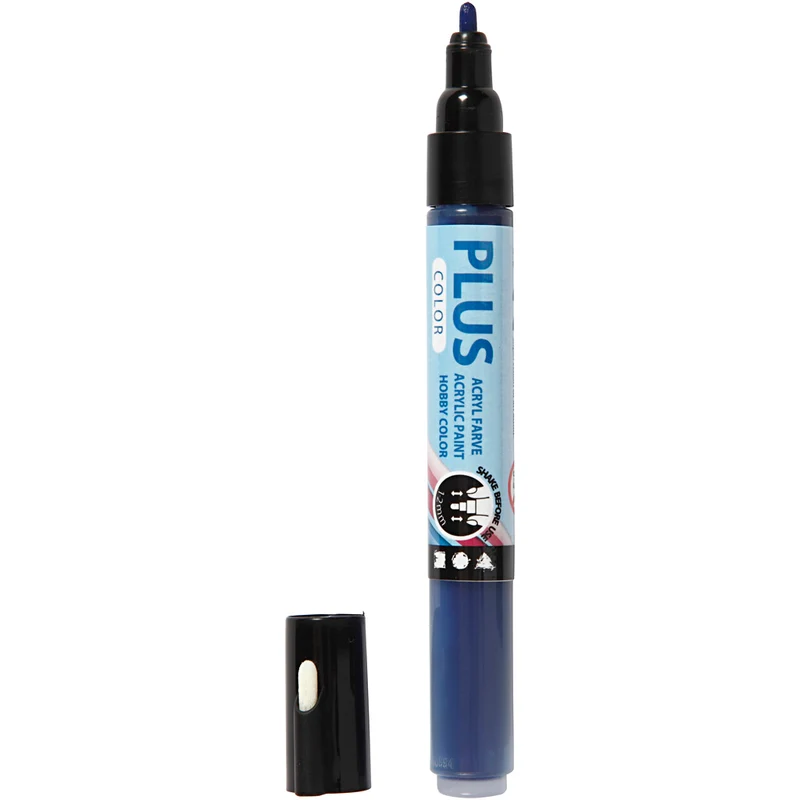 Plus Color Marker, L 14,5 cm, Strichstärke 1-2 mm, Marineblau, 5,5 ml, 1 Stk [HOB-39858]