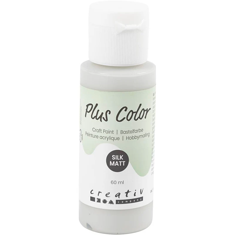 Plus Color Bastelfarbe, Hellgrau, 60 ml/ 1 Fl. [HOB-39639]
