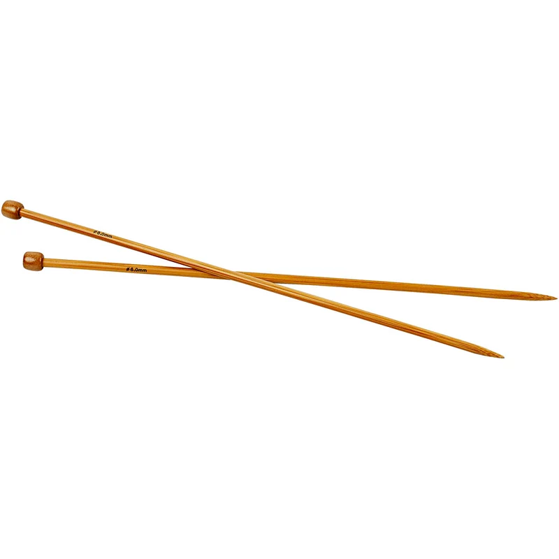 Stricknadeln, L 35 cm, Größe 6 mm, 1 Paar [HOB-42287]