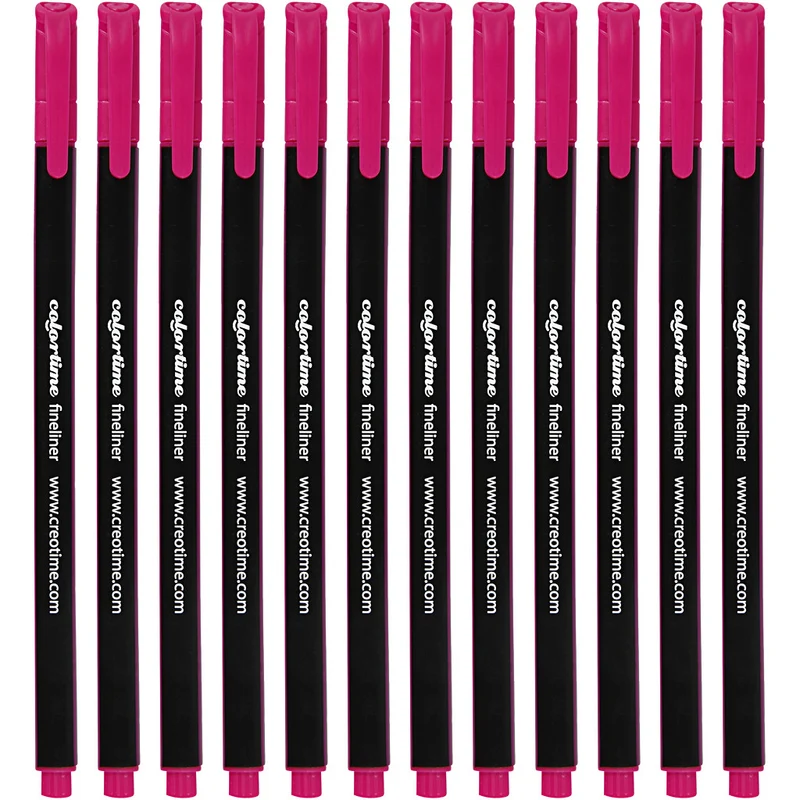 Colortime Fineliner Filzstifte, Strichstärke 0,6-0,7 mm, Zyklam, 12 Stk/ 1 Pck [HOB-373641]