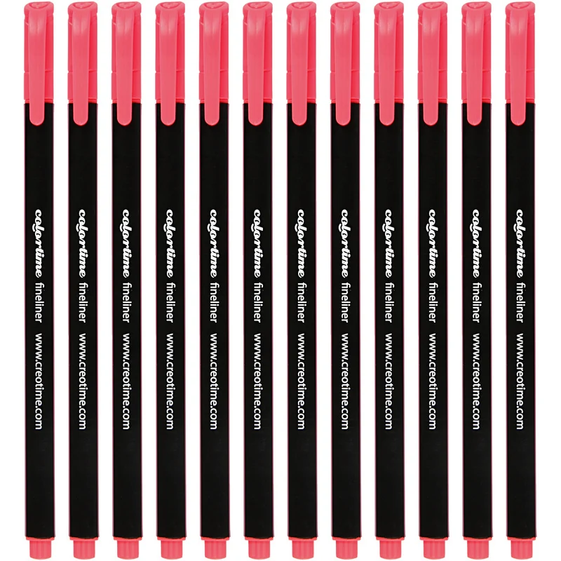 Colortime Fineliner Filzstifte, Strichstärke 0,6-0,7 mm, Pink, 12 Stk/ 1 Pck [HOB-373639]