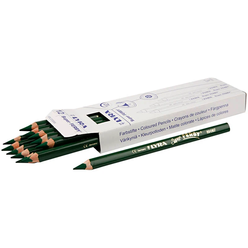 Super Ferby 1 Buntstifte, L 18 cm, Mine 6,25 mm, Grün, 12 Stk/ 1 Pck [HOB-38365]
