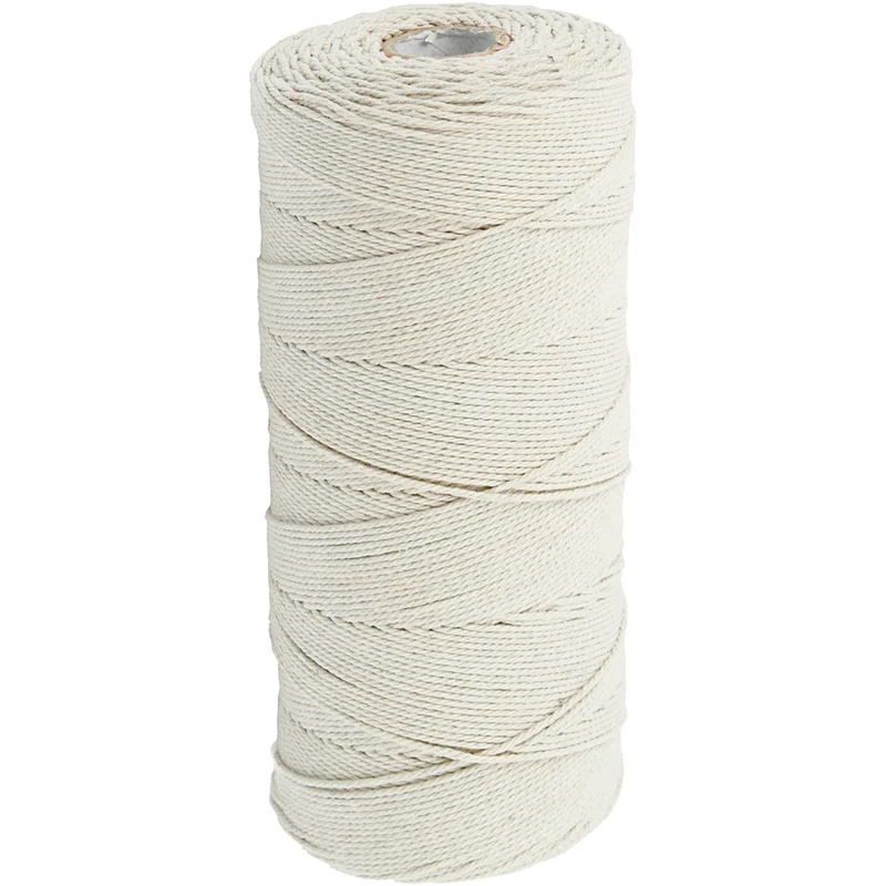 Macramé-Kordel, L 315 M, Dicke 1 mm, Dünne Qualität 12/12, Hellnatur, 220 g/ 1 Knäuel [HOB-41572]