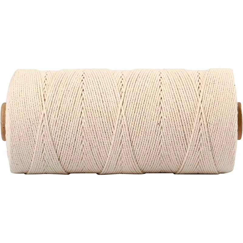 Macramé-Kordel, L 315 M, Dicke 1 mm, Dünne Qualität 12/12, Hellnatur, 220 g/ 1 Knäuel [HOB-41572]