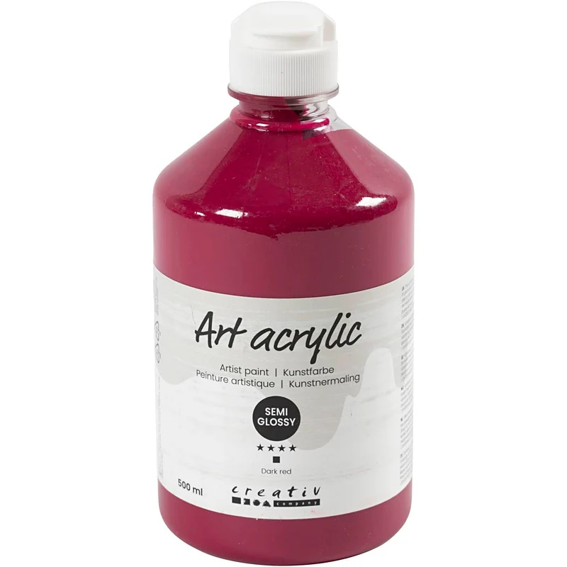 Acrylfarben, Mattglänzend, Halbtransparent, Dunkelrot, 500 ml/ 1 Fl. [HOB-35438]