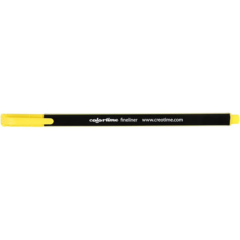 Colortime Fineliner Filzstifte, Strichstärke 0,6-0,7 mm, Gelb, 12 Stk/ 1 Pck [HOB-373637]