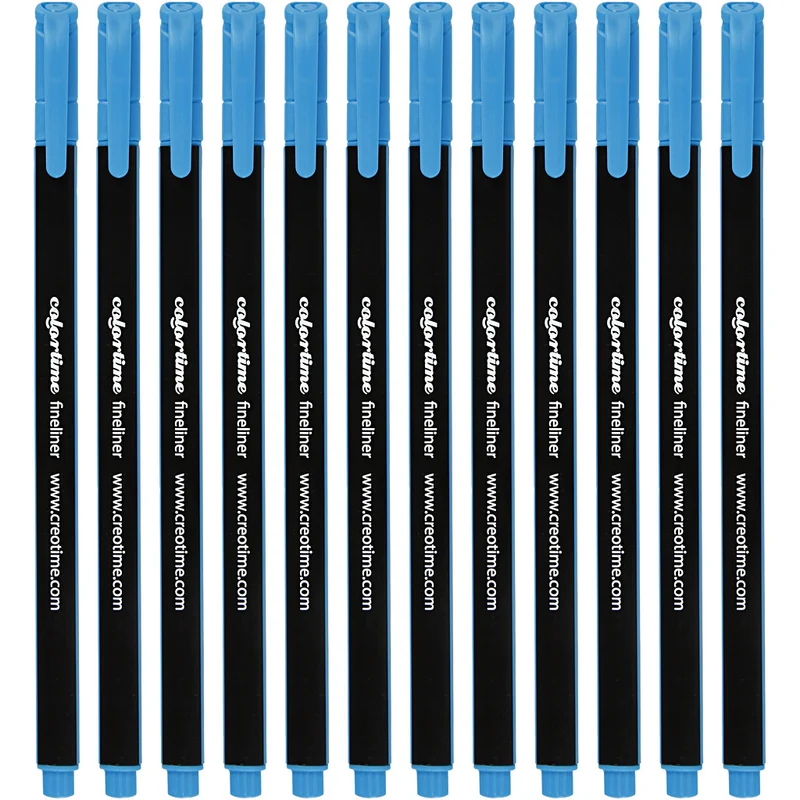 Colortime Fineliner Filzstifte, Strichstärke 0,6-0,7 mm, Hellblau, 12 Stk/ 1 Pck [HOB-373635]