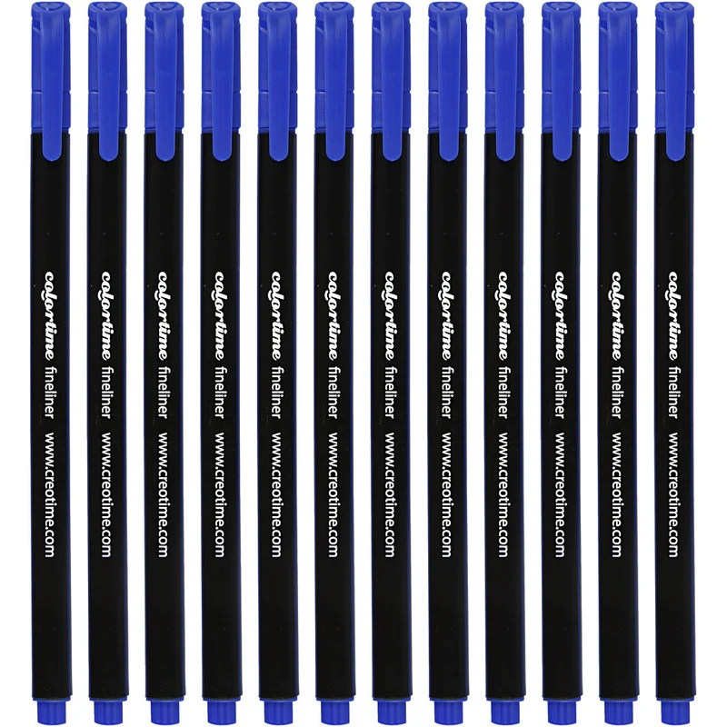 Colortime Fineliner Filzstifte, Strichstärke 0,6-0,7 mm, Dunkelblau, 12 Stk/ 1 Pck [HOB-373634]