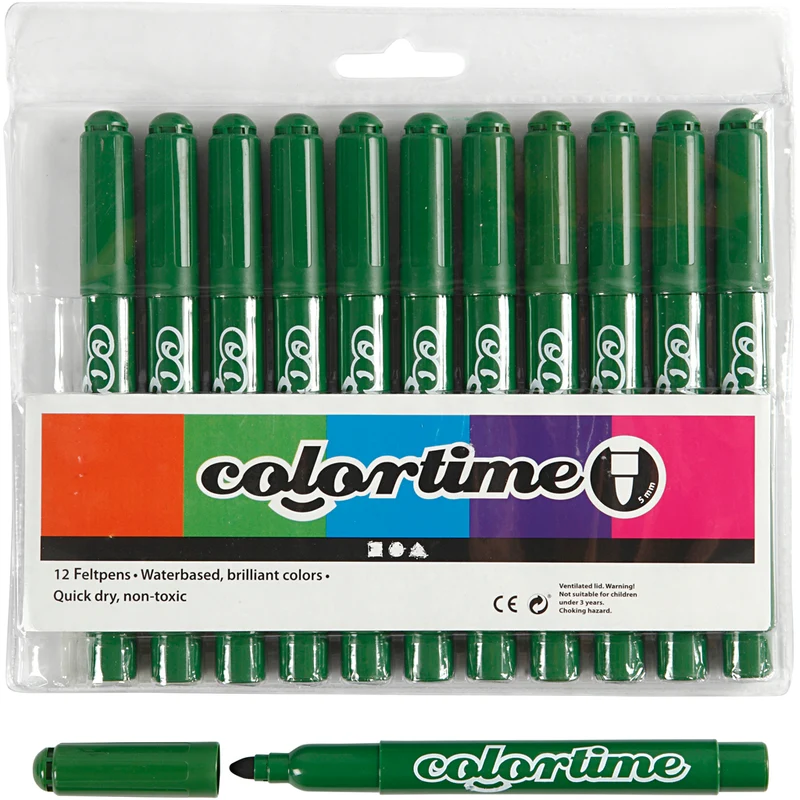 Colortime Marker, Strichstärke 5 mm, Tannengrün, 12 Stk/ 1 Pck [HOB-37359]