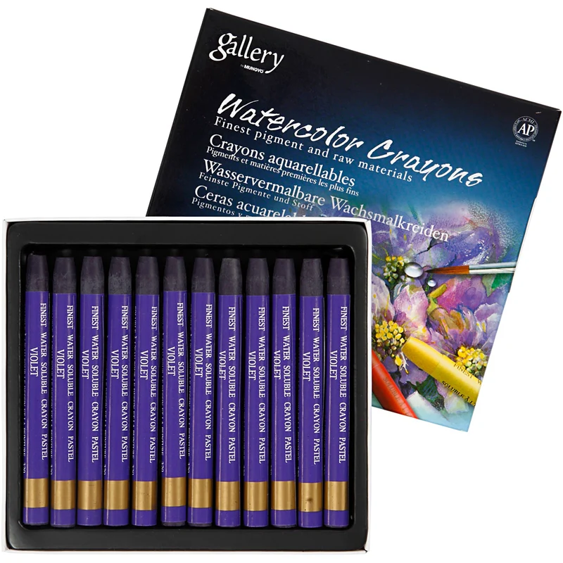 Gallery Aquarell-Kreide, L 9,3 cm, Dicke 8 mm, Violett (320), 12 Stk/ 1 Pck [HOB-38321]