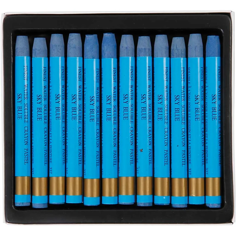 Gallery Aquarell-Kreide, L 9,3 cm, Dicke 8 mm, Himmelblau (337), 12 Stk/ 1 Pck [HOB-38317]