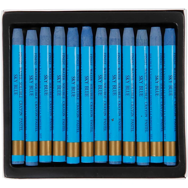 Gallery Aquarell-Kreide, L 9,3 cm, Dicke 8 mm, Himmelblau (337), 12 Stk/ 1 Pck [HOB-38317]