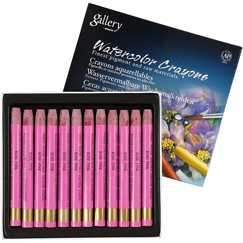 Gallery Aquarell-Kreide, L 9,3 cm, Dicke 8 mm, Hellpink (316), 12 Stk/ 1 Pck [HOB-38316]