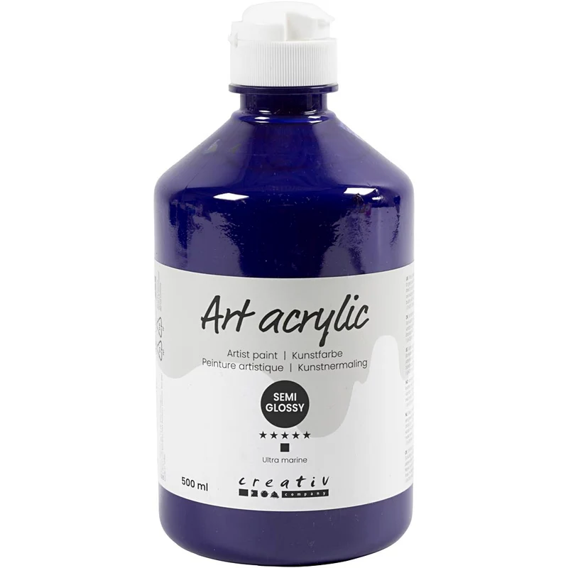 Acrylfarben, Mattglänzend, Deckend, Ultramarinblau, 500 ml/ 1 Fl. [HOB-35424]