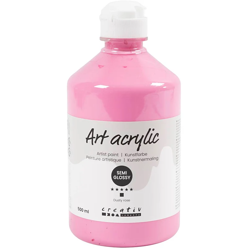 Acrylfarben, Mattglänzend, Deckend, Staubrosé, 500 ml/ 1 Fl. [HOB-35416]