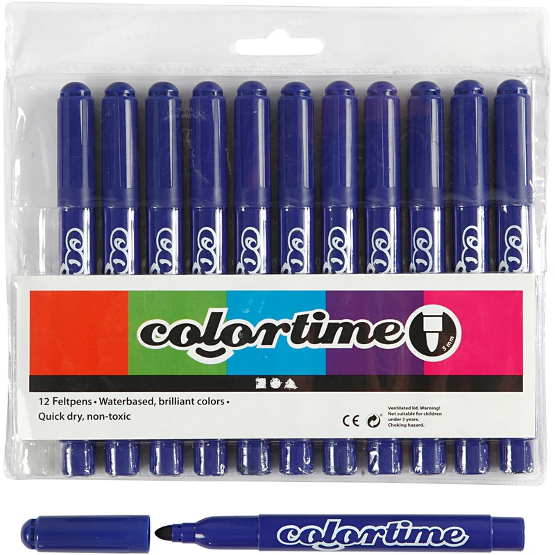 Colortime Marker, Strichstärke 5 mm, Dunkelblau, 12 Stk/ 1 Pck [HOB-37355]