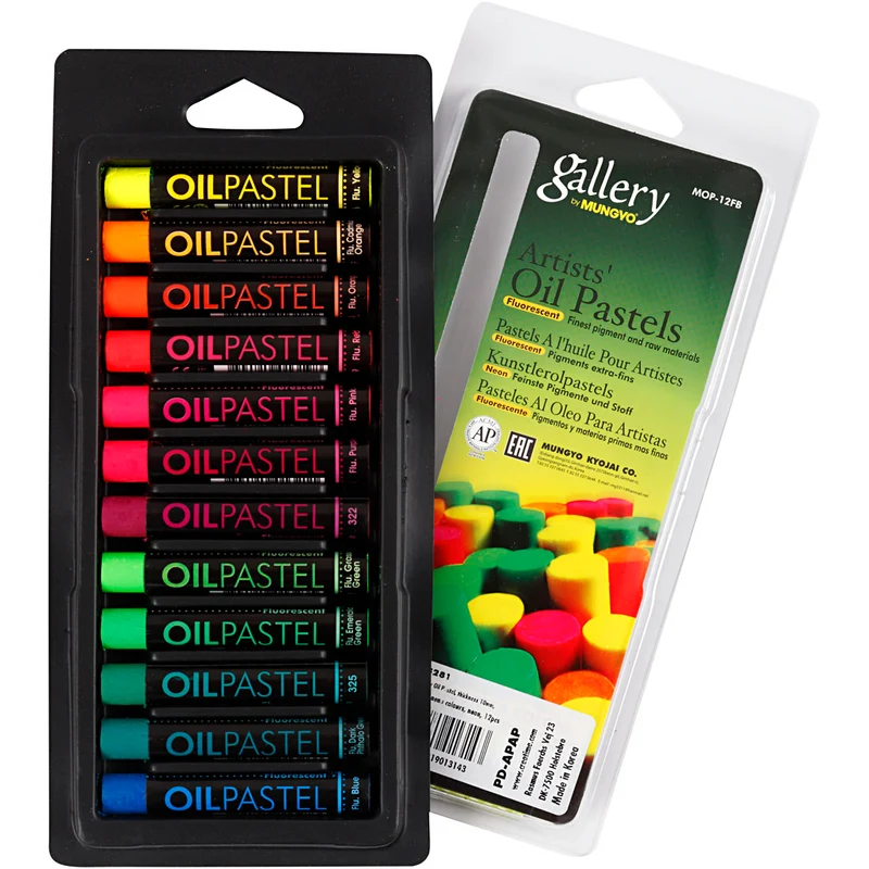 Gallery Ölkreiden, L 7 cm, Dicke 11 mm, Neonfarben, 12 Stk/ 1 Pck [HOB-38281]