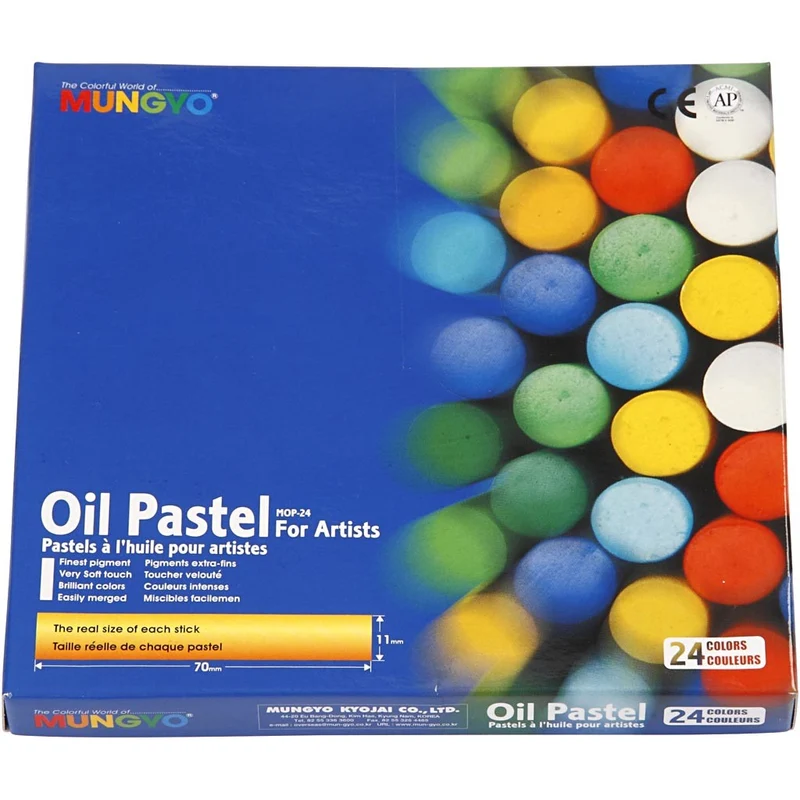 Mungyo Ölpastellfarben, L 7 cm, Dicke 11 mm, Sortierte Farben, 24 Stk/ 1 Pck [HOB-38280]