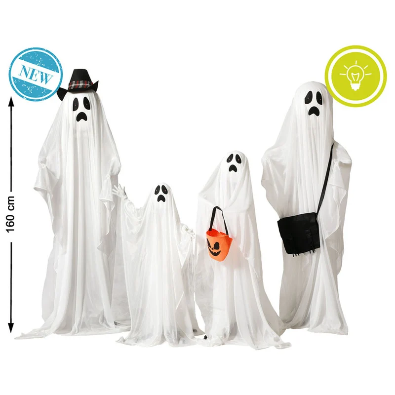 Halloween Decorations 160 x 50 x 20 cm White Ghost (4 Pieces) (4 Units)