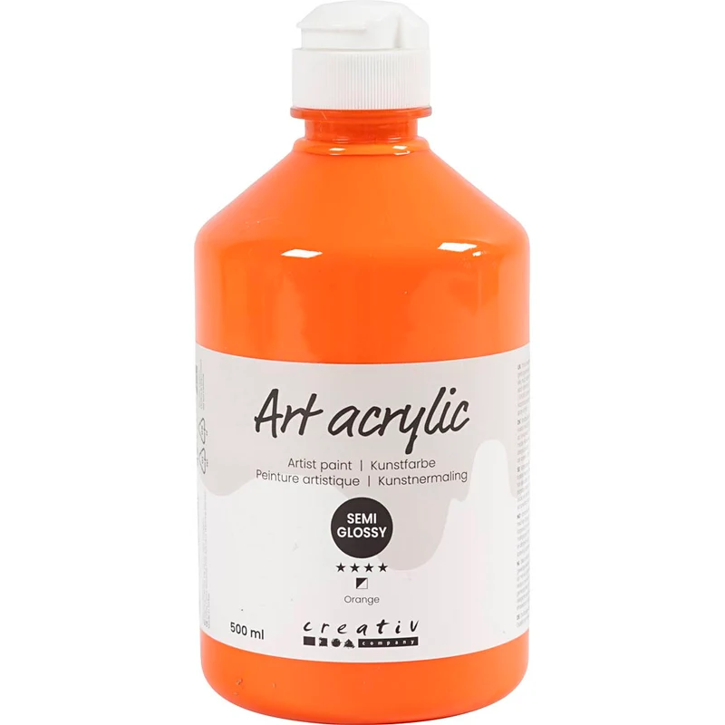 Acrylfarben, Mattglänzend, Halbtransparent, Orange, 500 ml/ 1 Fl. [HOB-35412]
