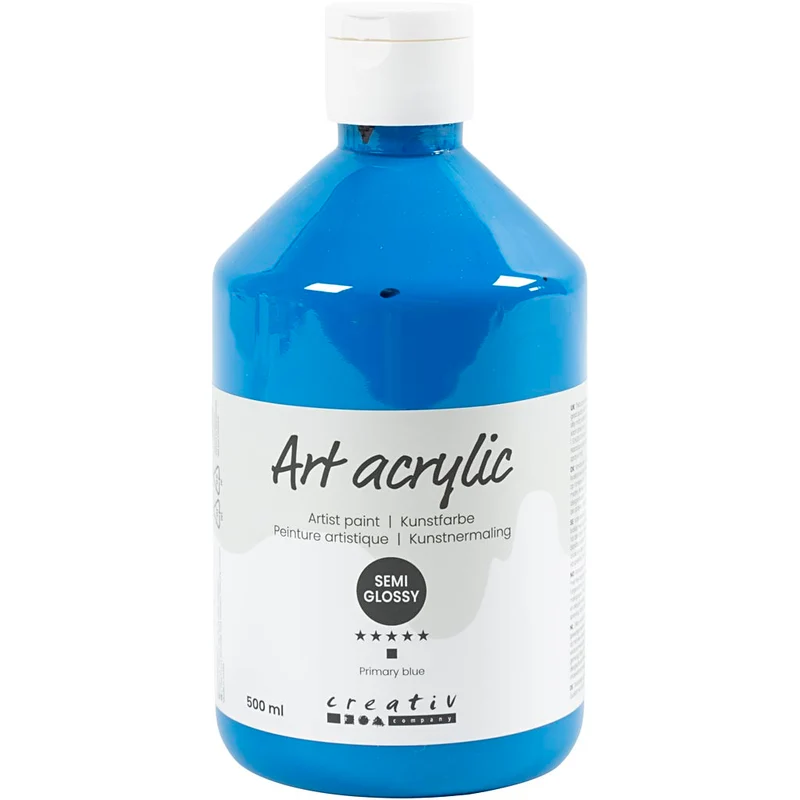 Acrylfarben, Mattglänzend, Transparent, Primärblau, 500 ml/ 1 Fl. [HOB-35406]