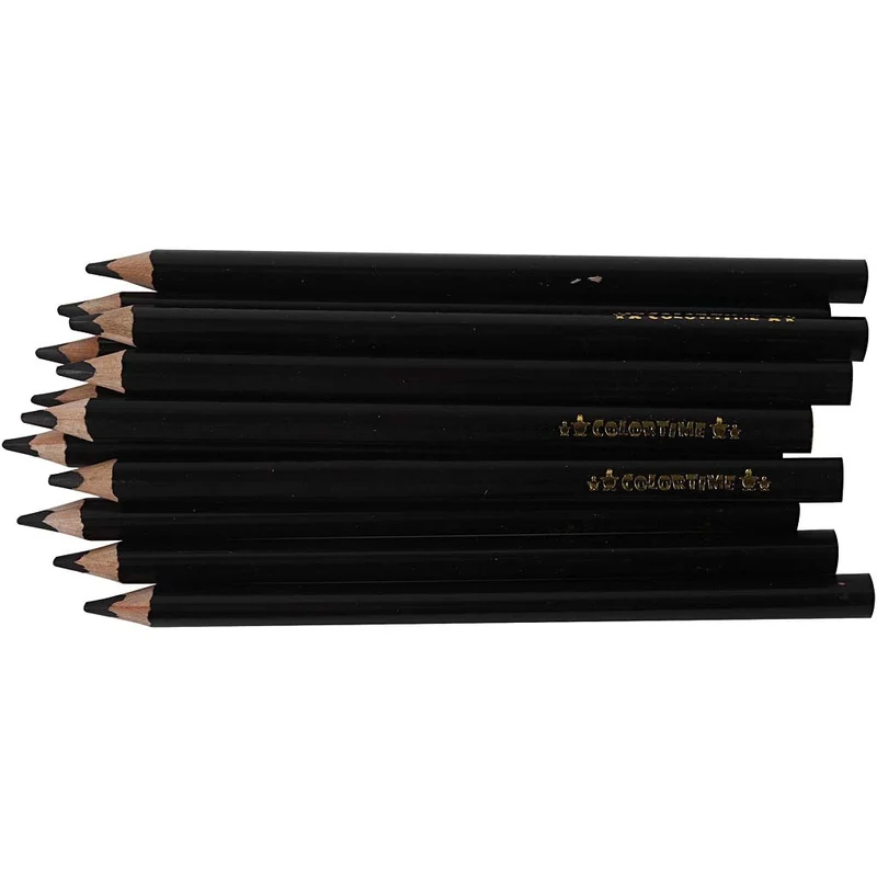 Colortime Buntstifte, L 17,45 cm, Mine 5 mm, JUMBO, Schwarz, 12 Stk/ 1 Pck [HOB-38181]