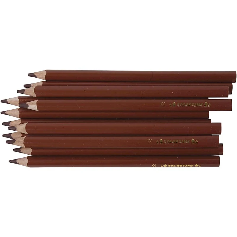Colortime Buntstifte, L 17,45 cm, Mine 5 mm, JUMBO, Braun, 12 Stk/ 1 Pck [HOB-38180]