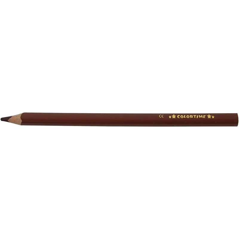 Colortime Buntstifte, L 17,45 cm, Mine 5 mm, JUMBO, Braun, 12 Stk/ 1 Pck [HOB-38180]