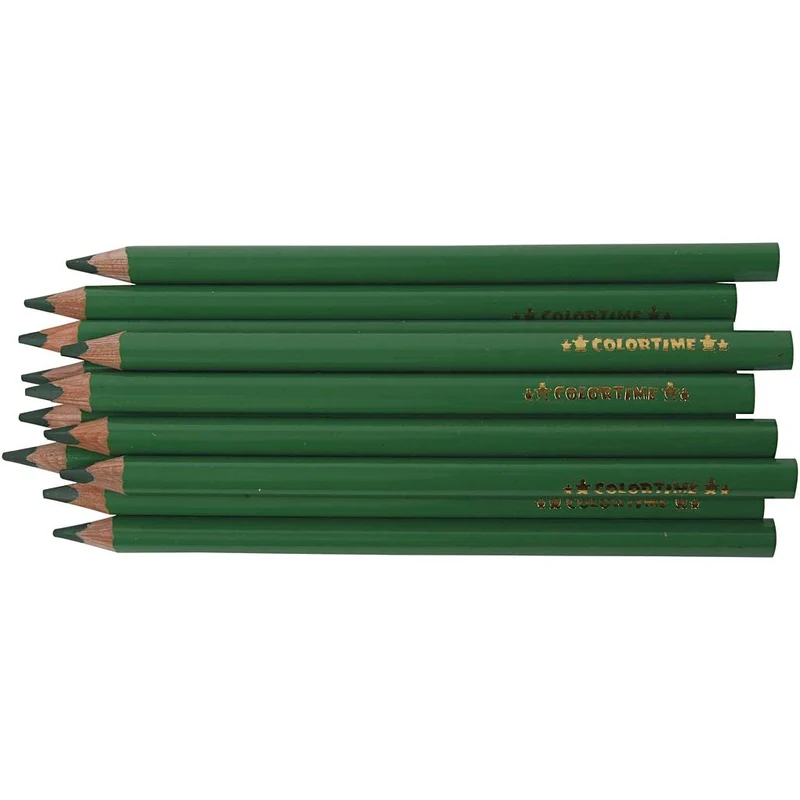 Colortime Buntstifte, L 17,45 cm, Mine 5 mm, JUMBO, Grün, 12 Stk/ 1 Pck [HOB-38179]