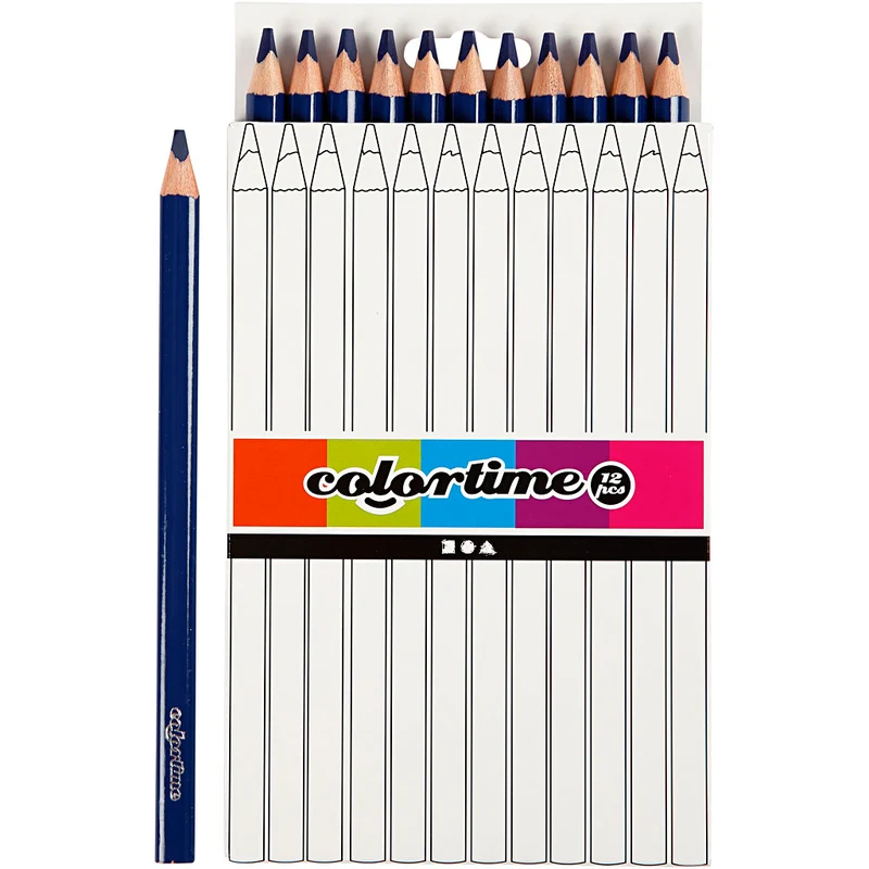 Colortime Buntstifte, L 17,45 cm, Mine 5 mm, JUMBO, Dunkelblau, 12 Stk/ 1 Pck [HOB-38177]