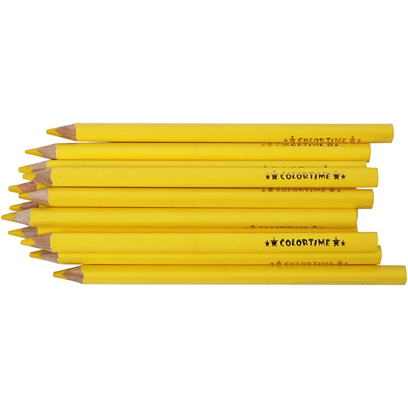 Colortime Buntstifte, L 17,45 cm, Mine 5 mm, JUMBO, Gelb, 12 Stk/ 1 Pck [HOB-38170]