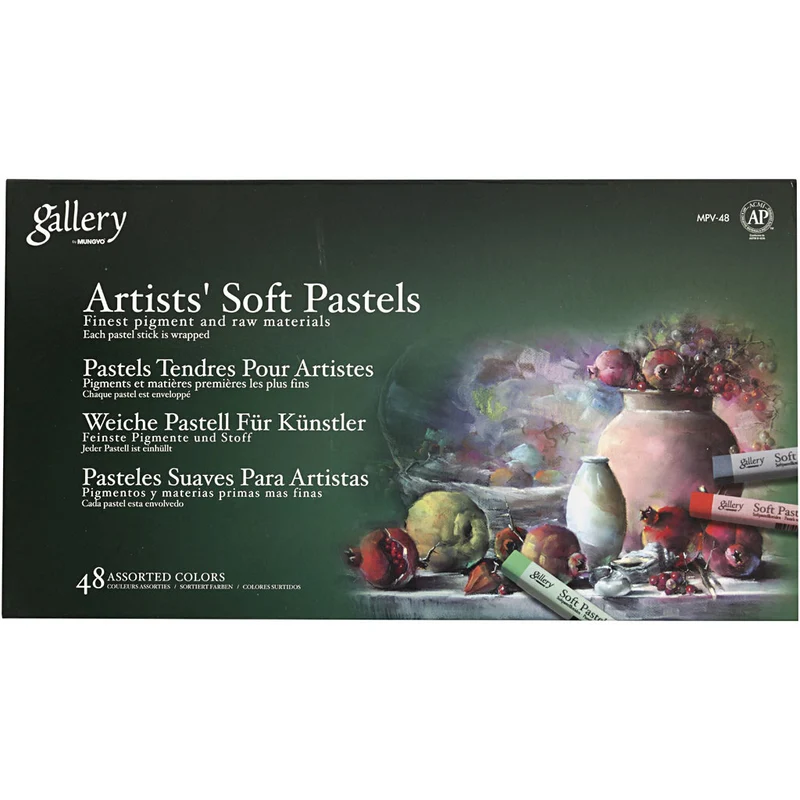 Gallery Weiche Pastellkreide, L 6,5 cm, Dicke 10 mm, Sortierte Farben, 48 Stk/ 1 Pck [HOB-38166]