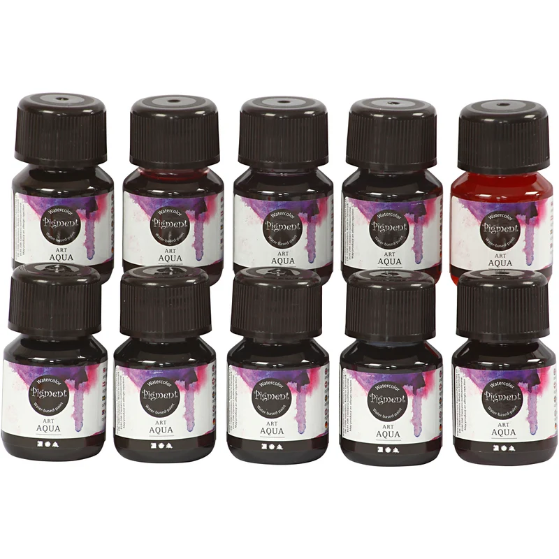 Flüssige Aquarellfarbe, Sortierte Farben, 10x30 ml/ 1 Pck [HOB-34399]