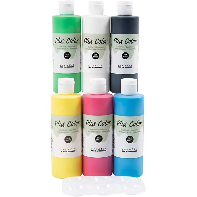 Plus Color Bastelfarbe, Primärfarben, 6x250 ml/ 1 Pck [HOB-39533]