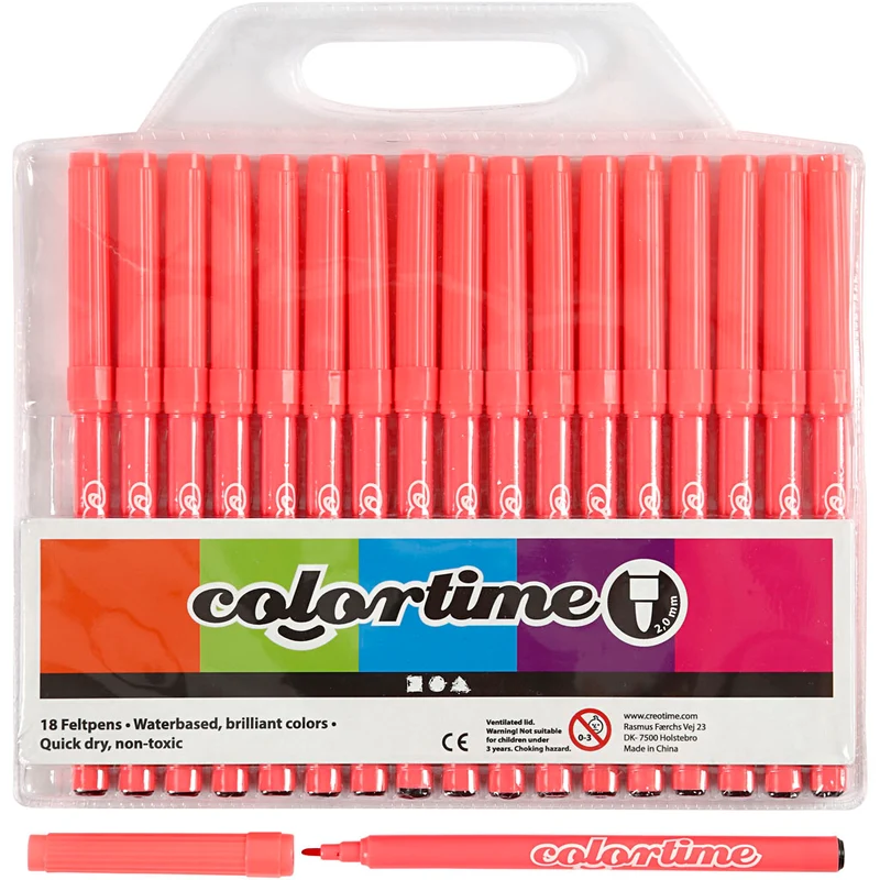 Colortime Marker, Strichstärke 2 mm, Pink, 18 Stk/ 1 Pck [HOB-373539]