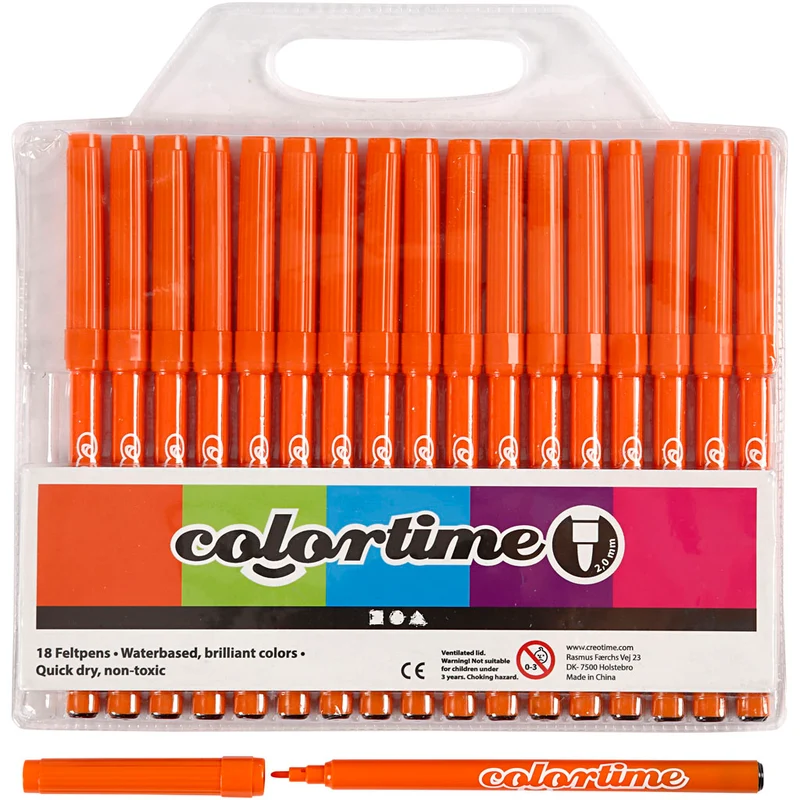 Colortime Marker, Strichstärke 2 mm, Orange, 18 Stk/ 1 Pck [HOB-373538]