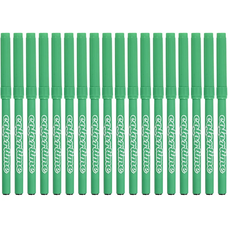 Colortime Filzstifte, Hellgrün, Strichstärke 2 mm, 18 Stk/ 1 Pck [HOB-373535]