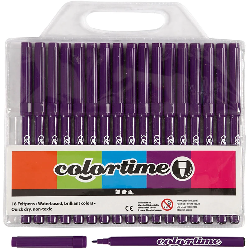 Colortime Marker, Strichstärke 2 mm, Flieder, 18 Stk/ 1 Pck [HOB-373532]