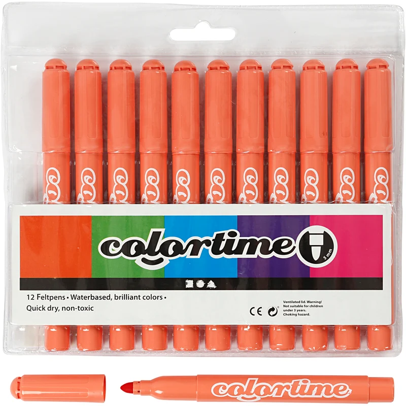 Colortime Marker, Strichstärke 5 mm, Mandarin, 12 Stk/ 1 Pck [HOB-37352]