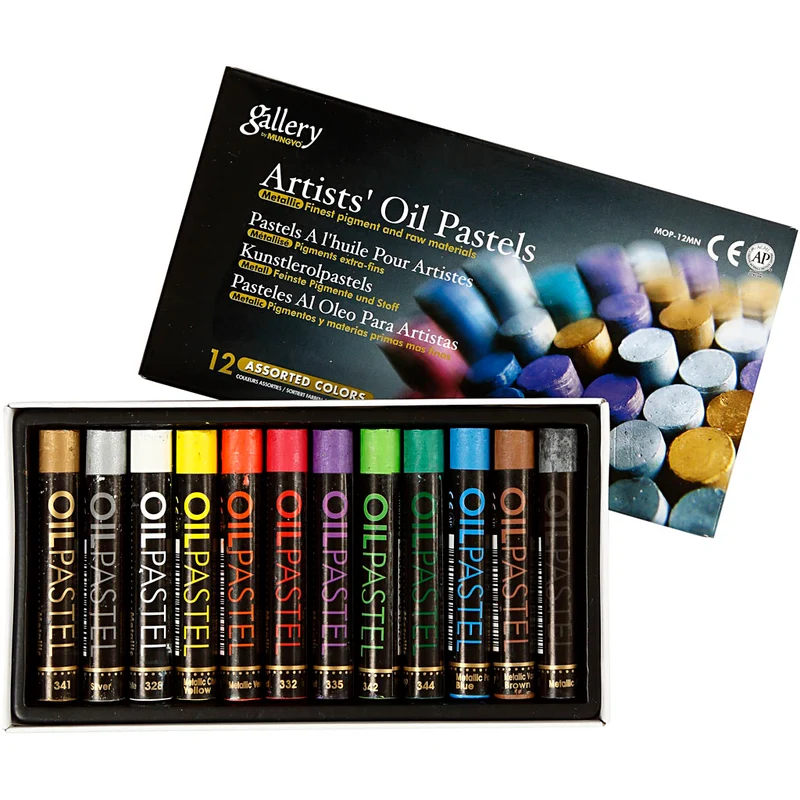 Gallery Ölkreiden, L 7 cm, Dicke 11 mm, Metallic-Farben, 12 Stk/ 1 Pck [HOB-38140]
