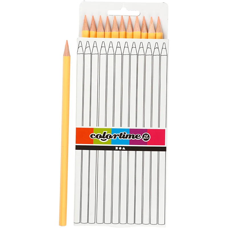 Colortime Buntstifte, L 17 cm, Mine 3 mm, Hellbeige, 12 Stk/ 1 Pck [HOB-38574]