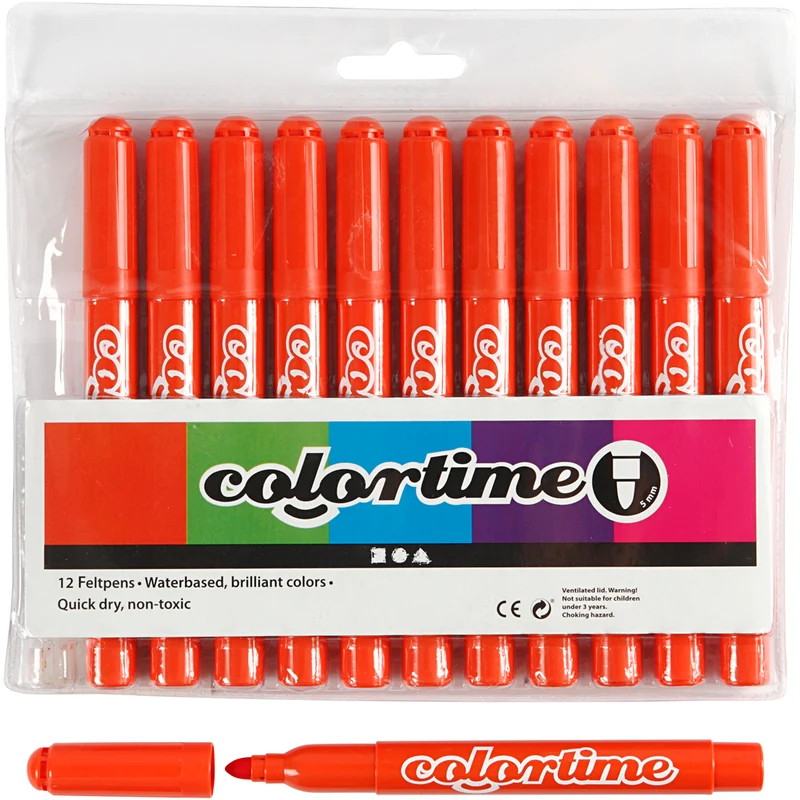Colortime Marker, Strichstärke 5 mm, Dunkelorange, 12 Stk/ 1 Pck [HOB-37351]