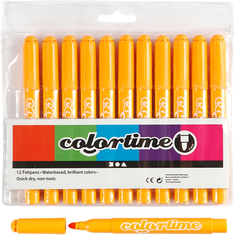 Colortime Marker, Strichstärke 5 mm, Warm gelb, 12 Stk/ 1 Pck [HOB-37350]