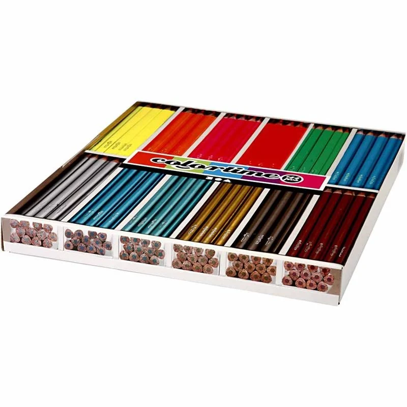 Colortime Buntstifte, L 17,45 cm, Mine 4 mm, Metallic-Farben, Neonfarben, 144 Stk/ 1 Pck [HOB-38088]