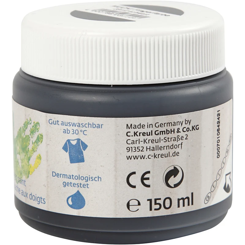 Mucki Fingerfarbe, Schwarz, 150 ml/ 1 Dose [HOB-34763]