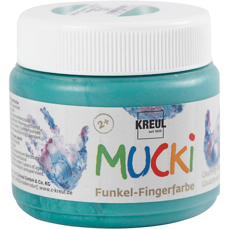 Mucki Fingerfarbe, Metallic-Grün, 150 ml/ 1 Dose [HOB-34756]