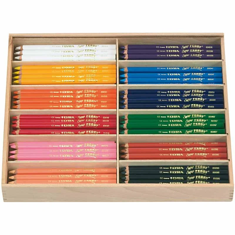 Super Ferby 1 Buntstifte, L 18 cm, Mine 6,25 mm, Sortierte Farben, 12x12 Stk/ 1 Pck [HOB-38380]