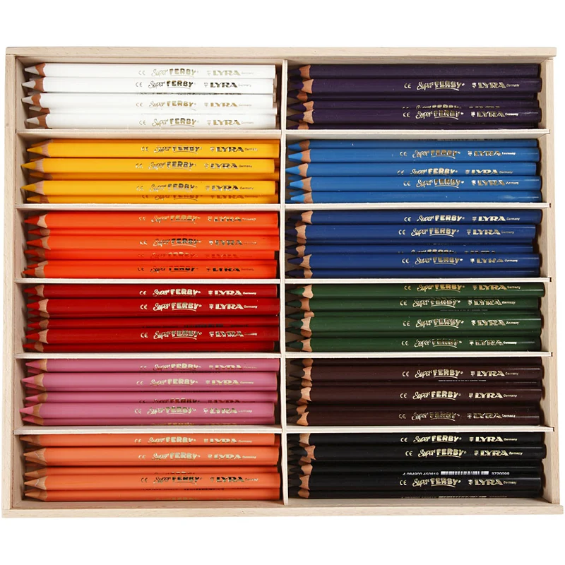 Super Ferby 1 Buntstifte, L 18 cm, Mine 6,25 mm, Sortierte Farben, 12x12 Stk/ 1 Pck [HOB-38380]