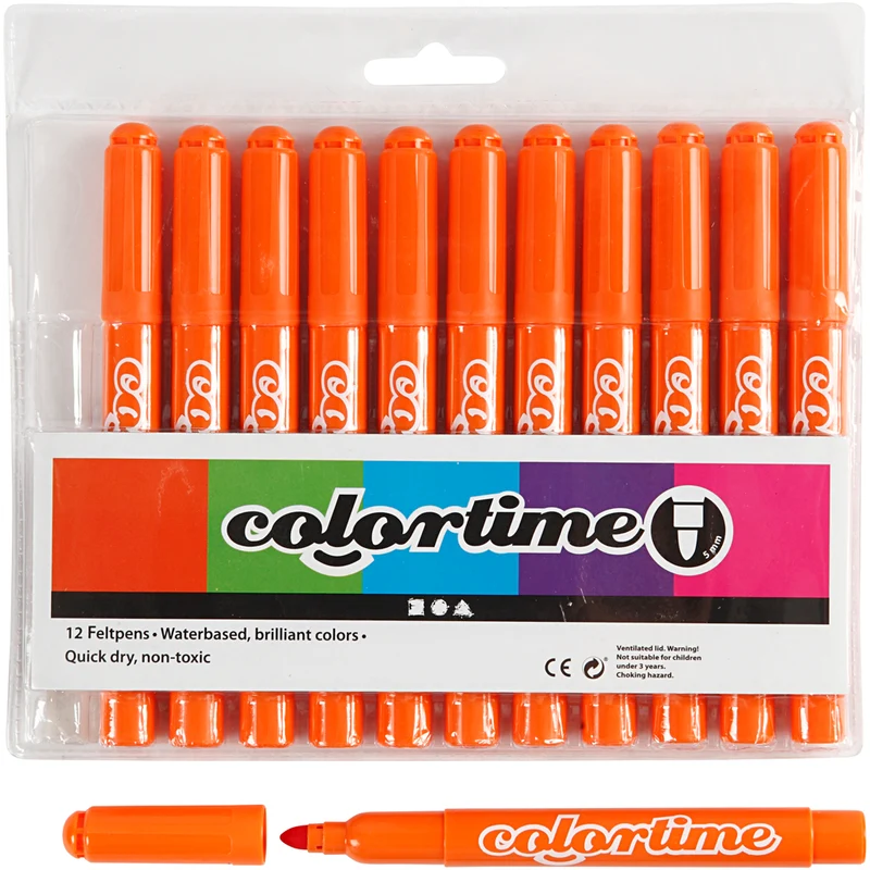 Colortime Marker, Strichstärke 5 mm, Orange, 12 Stk/ 1 Pck [HOB-37338]